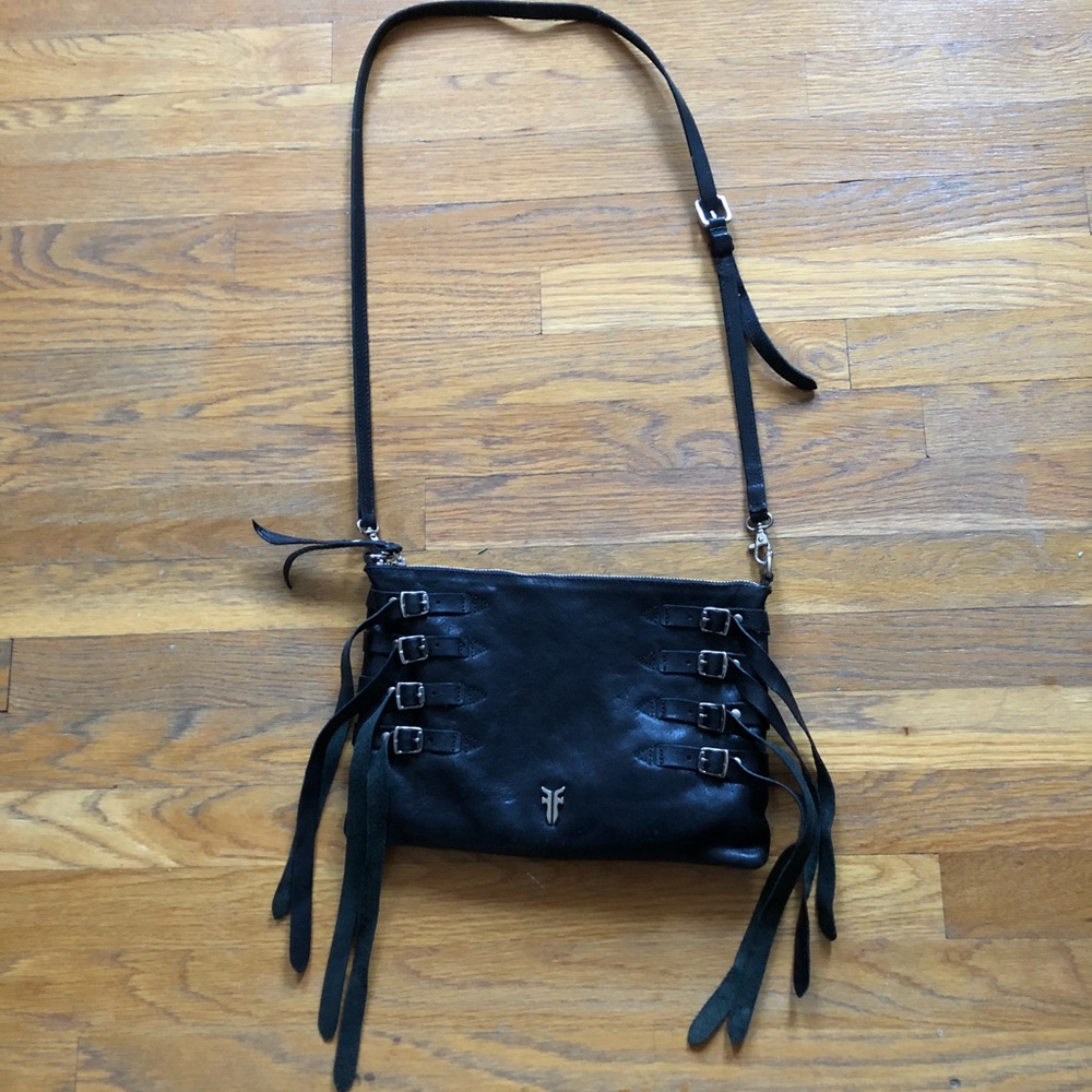 Black leather cross body